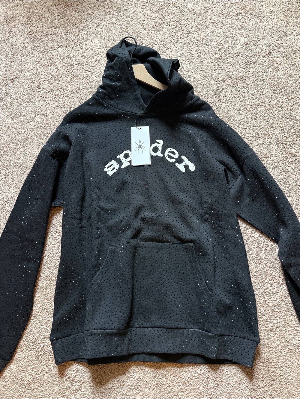 Spyder Black Hooded Pullover with White Logo
